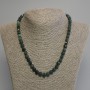 Necklace Green Jasper faceted cube, diameter 7mm+-, length 45cm+- with clasp
