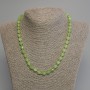 Chrysolite Olivine Necklace, faceted grain, diameter 8x6mm+-, seed beads 3mm+-, length 45cm+- with clasp