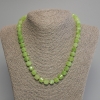 Necklace Chrysolite Olivine faceted cube, diameter 8mm+- seed beads 3mm+-, length 45cm+- with clasp