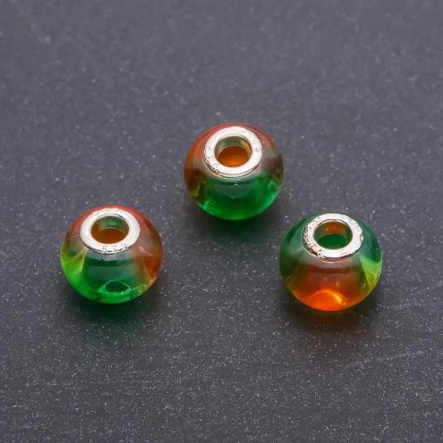 Pandora Bead Plastic, diameter 15x12mm, hole diameter 4.5mm, pack of 6