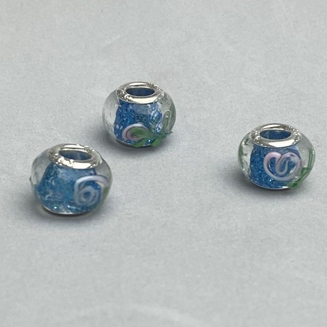 Pandora Bead Plastic, diameter 14x10mm, hole diameter 4.5mm, pack of 6