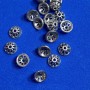 Bead cap finding, silver-tone metal, diameter 9x1mm+/- hole 2mm+/-, pack 20g (~35pcs)