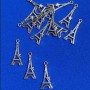 Eiffel Tower Pendant Finding, diameter 29x13mm, silver colour, pack 20g +/- 17pcs