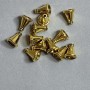 Cord End Cap Finding, diameter 11x9mm, hole diameter 1.8mm / 6.7mm, gold-coloured metal, pack 20g+/- 23pcs+