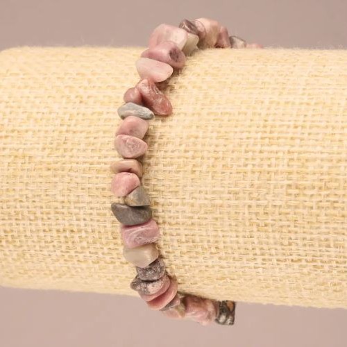 Rhodonite Chip Stretch Bracelet, diameter 6-8mm+