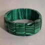 Malachite Bracelet natural stone, link 25x17mm+/-, length 18cm+/- stretch