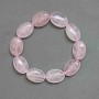 Pink Quartz Bracelet Oval 18×13mm, 18cm length stretch
