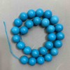 Turquoise Smooth Round Beads, diameter 15mm +/-, length 41cm+