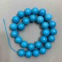 Turquoise Smooth Round Beads, diameter 15mm +/-, length 41cm+