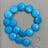 Turquoise Coin Beads, diameter 24mm +/-, length 39cm+