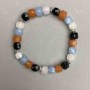 Assorted Faceted Cube Bracelet, diameter 7x7mm+/-, length 18mm+/- stretch