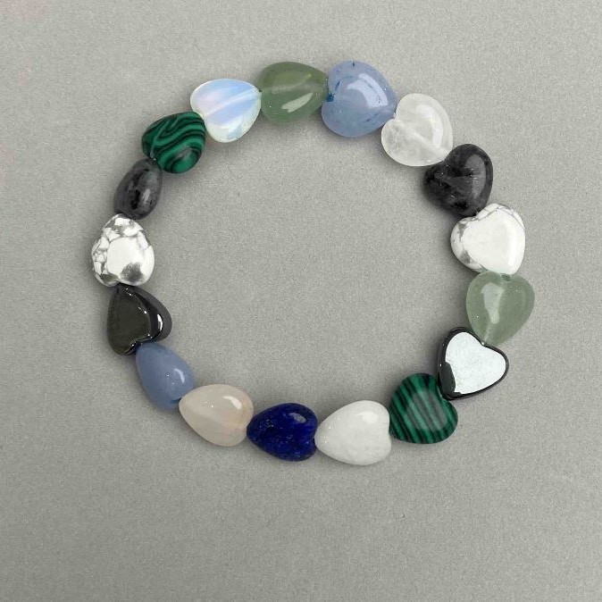 Assorted Heart Bracelet, diameter 12mm+/-, length 18mm+/- stretch