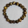 Tiger's Eye Faceted Round Bead Bracelet, diameter 10mm+/-, length 18mm+/- stretch