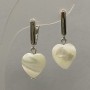 Mother-of-Pearl Heart Earrings 12mm+/-, length 30mm+