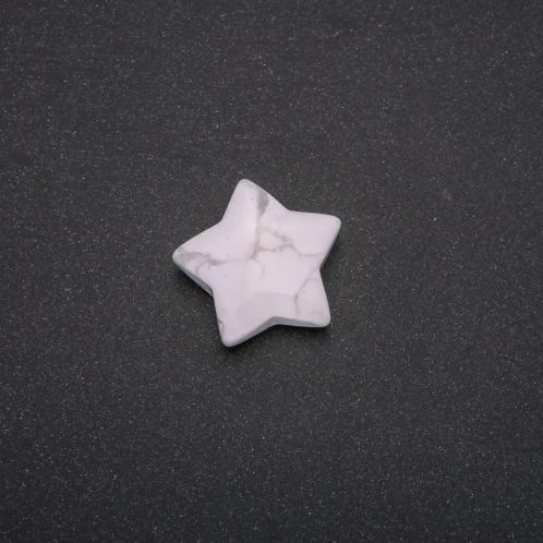 Cacholong Star Souvenir Stone, 28x28x10(+/-)mm