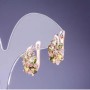 Green Crystal Earrings 19x10mm, Gold-Tone Metal