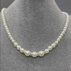 "Majorca Pearl" Necklace White, diameter 6mm+/- 8mm+/- 10mm+/-, length 50(+/-)cm with clasp