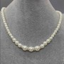 "Majorca Pearl" Necklace White, diameter 6mm+/- 8mm+/- 10mm+/-, length 50(+/-)cm with clasp