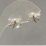 Stud Earrings, White Rhinestones, 10x12mm+/- Diameter, Silver-Tone Metal