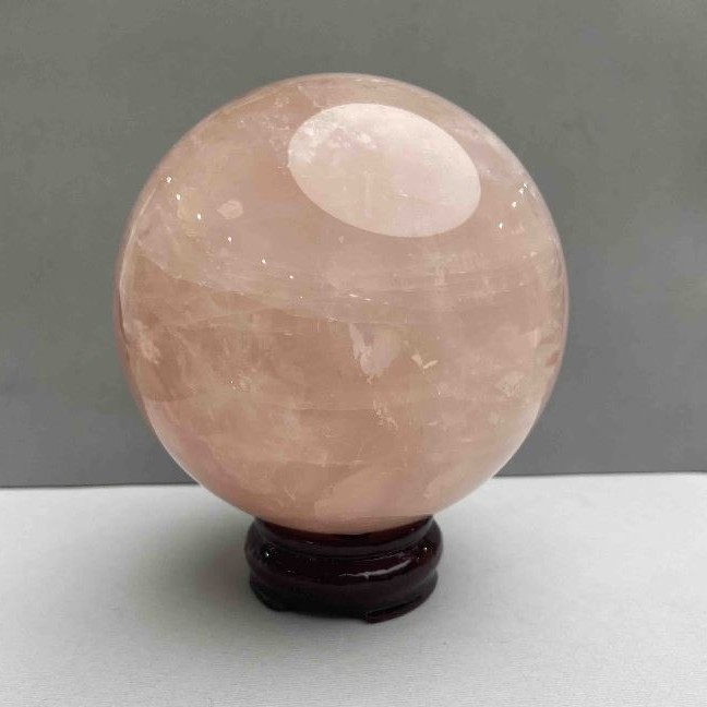 Souvenir Sphere Rose Quartz, Diameter 10.6cm+/-, Weight 1934g, Price per Piece
