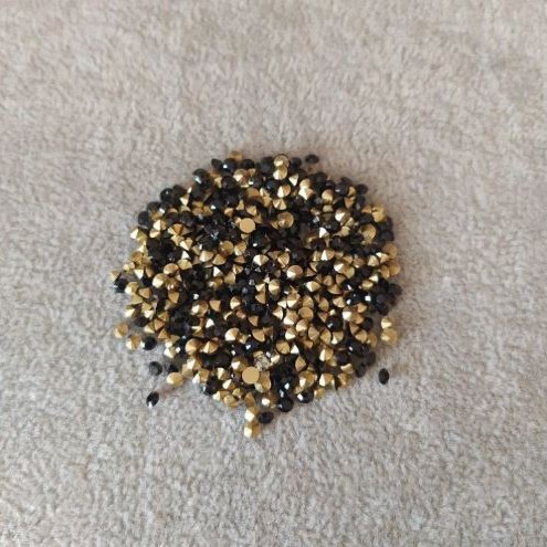 Loose Rhinestones Black, Diameter 3mm+/-, Pack /4g+/-