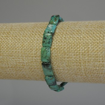 African Turquoise Bracelet Rectangle, size 11x7mm+/-, length 18cm+/- stretch