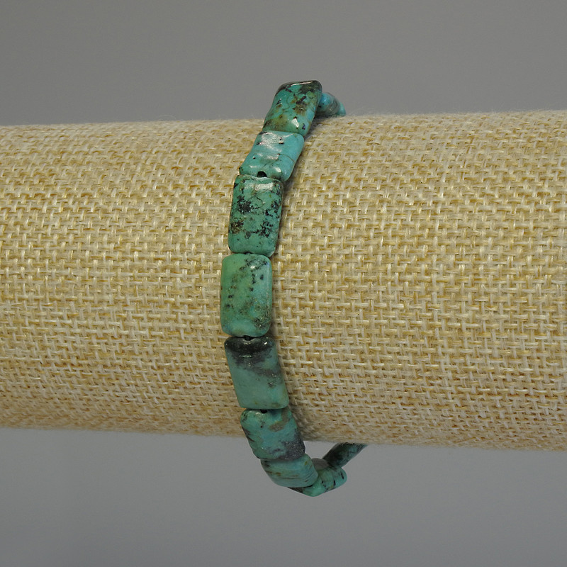African Turquoise Bracelet Rectangle, size 11x7mm+/-, length 18cm+/- stretch