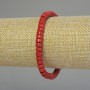 Bracelet, Imitation Coral, Rondelle 6x4mm+/-, Length 18cm+/- Stretch