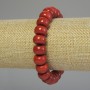 Bracelet, Imitation Coral, Rondelle 12x8mm+/-, Length 18cm+/- Stretch