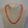 Necklace Coral Imitation Barrel 10x8mm+-, Length 50cm+- with Clasp