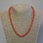 Necklace Coral Imitation Rondelle 6x4.5mm+-, Length 50cm+- with Clasp