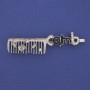 Comb Brooch, White Rhinestones, Silver-Tone Metal, 60x12mm+