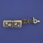Comb Brooch White Rhinestones Gold-Tone Metal 60x12mm+