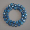 Natural Stone Beads Apatite Faceted Cube, 8.5x8.5mm+/- with 3mm+/- Seed Beads, Length 37cm+/-, on Thread