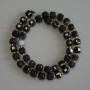 Agate Beads Faceted Cube 7x7mm+/- with 3mm+/- Seed Beads on a Thread, Length 37cm+