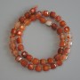 Agate Beads Faceted Cube 6x6mm+/- with 3mm+/- Seed Beads on a Thread, Length 37cm+