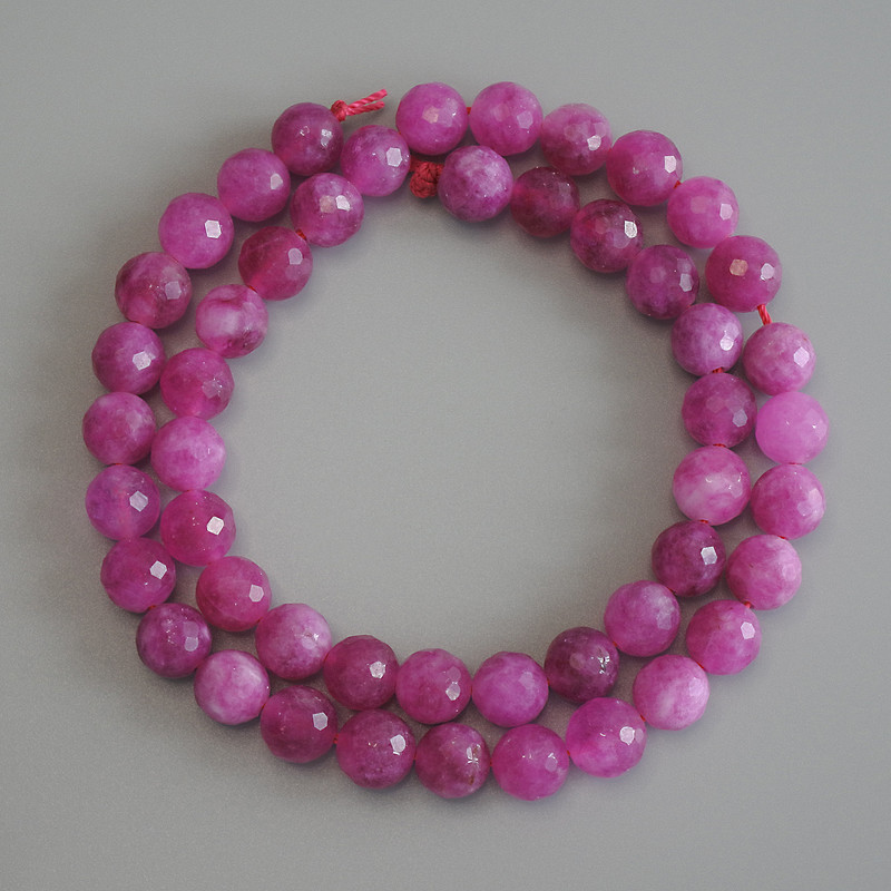 Tourmaline Beads, Faceted Round 8mm+/-, on Thread, Length 38cm+
