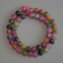 Tourmaline Beads, Faceted Round 8mm+/-, on Thread, Length 37cm+