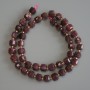 Tourmaline Beads Faceted Cube 6.5x6.5mm+/- with 3mm+/- Seed Beads on a Thread, Length 38cm+