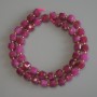 Tourmaline Beads Faceted Cube 7x7mm+/- with 3mm+/- Seed Beads on a Thread, Length 38cm+