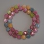 Beads Tourmaline Faceted Cube 7x7mm+- with Seed Beads 3mm+- on Thread, Length 38cm+