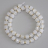 White Quartz Faceted Cube Beads, diameter 7x7mm+/- with 3mm+/- seed beads, length 38cm+