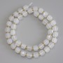 White Quartz Faceted Cube Beads, diameter 7x7mm+/- with 3mm+/- seed beads, length 38cm+