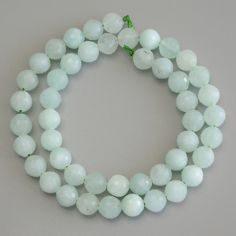 Angelite Beads, Faceted Round, Diameter 8mm+/-, Length 38cm+
