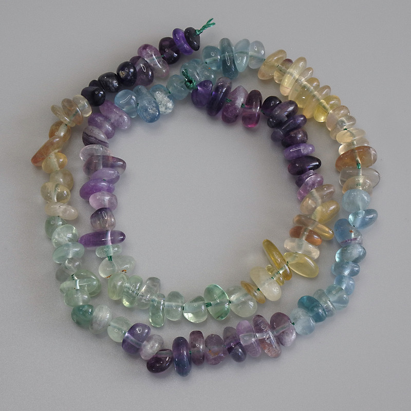 Fluorite Chip Beads on a Thread, diameter 6-9x2-4mm+-, length 40cm+