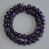 Sugilite Beads, Faceted Cube, Diameter 9x9mm+/-, Length 38cm+, on Thread