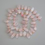 Rose Quartz Beads Tumbled Butterfly, diameter 12-16x6mm+- with 3mm+- seed beads, length 40cm+- on a thread