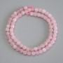 Rose Quartz Beads, Faceted Cube, Diameter 5x5mm+/-, Length 37cm+/- on a Strand