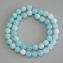 Aquamarine Faceted Round Beads, diameter 8mm+/-, length 37cm+/- on a strand