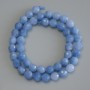 Aquamarine Faceted Round Beads, diameter 8mm+/-, length 37cm+/- on a strand